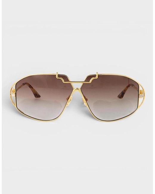 Casablanca Brown Stainless Steel Aviator Tortoiseshell Gradient