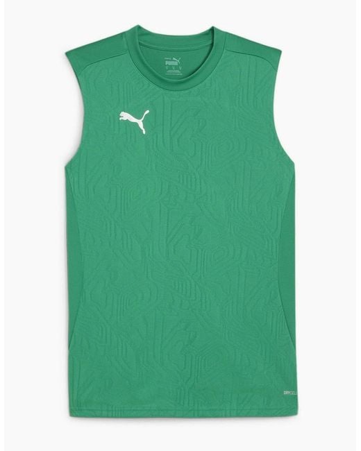 PUMA Green Teamfinal Training Short Sleeve Performance T-Shirt for men