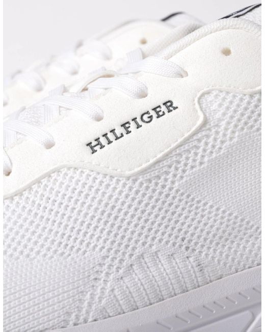 Tommy Hilfiger White Light Weight Knit Trainer for men