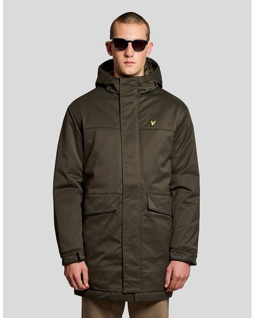Lyle & Scott Green Padded Parka for men