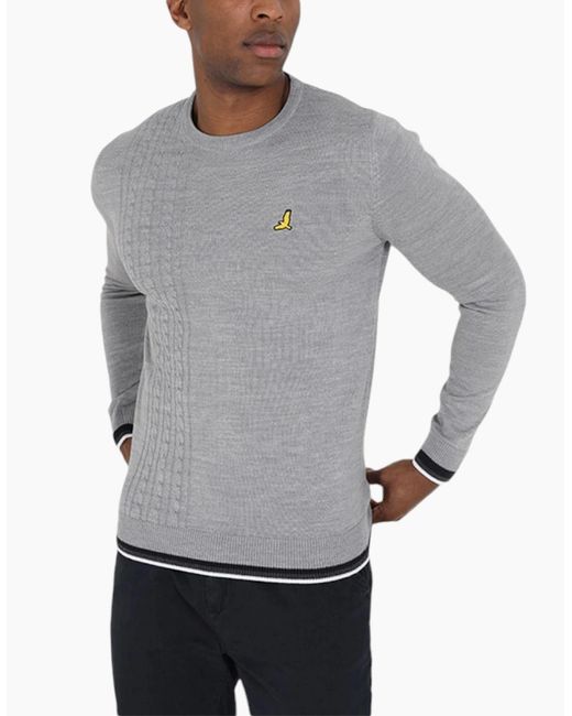 Brave Soul Gray Pullover Jumper Long Sleeve Crew Neck Sweater Plain Casual Top for men