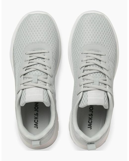 Jack & Jones Gray Taylor Mesh Polyurethane Vapour Standard Trainers for men