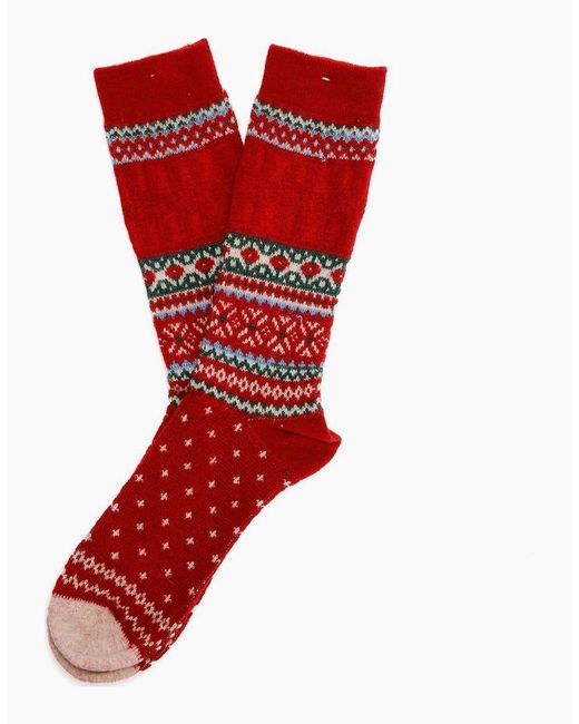 Anonymous Ism Red Snow Links Jq Crew Socks for men