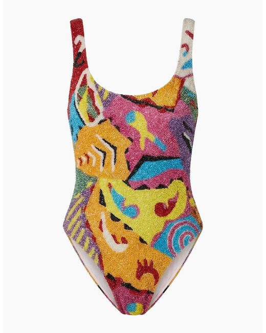 Oceanus Orange Boston Beaded Swimsuit Multi Colour