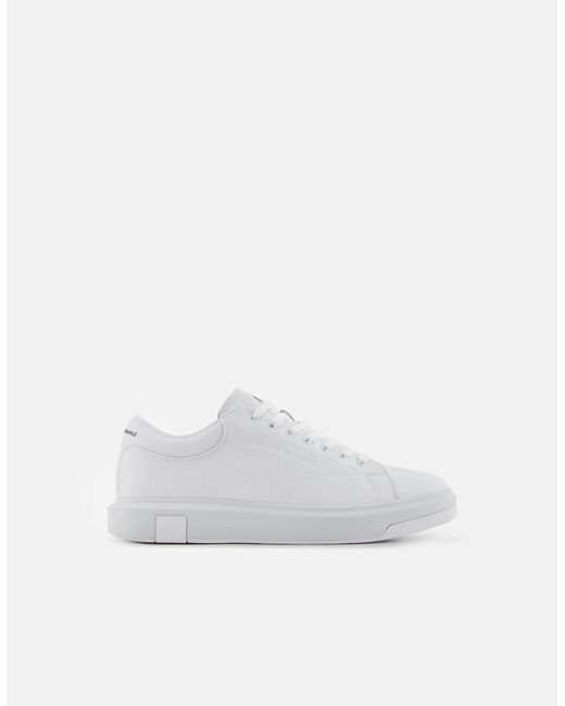 ARMANI EXCHANGE White Leather Sneakers for men
