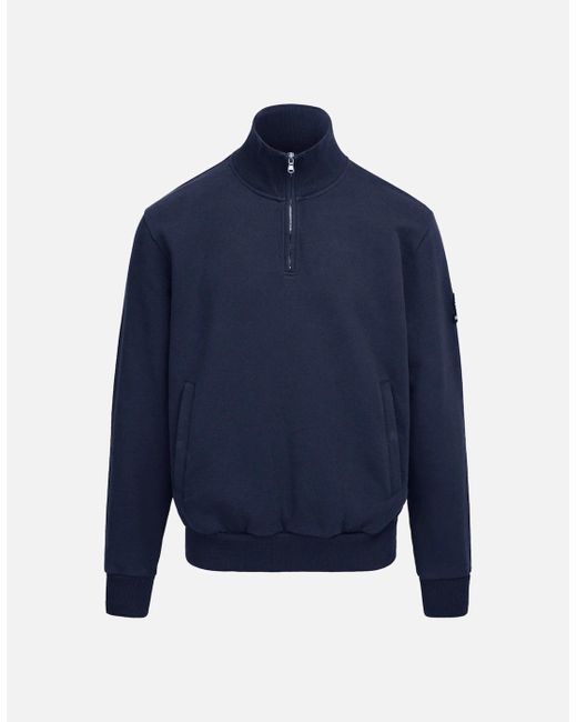 Sandbanks Blue Quarter Zip Sweatshirt for men