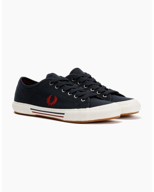 Fred Perry Blue B708 Vintage Tennis Canvas Trainers for men