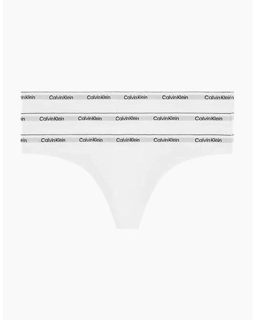 Calvin Klein White 3-Pack Modern Logo Thongs