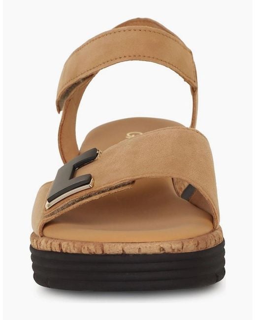Gabor Brown Shout Wedge Heel Sandals