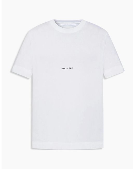 Givenchy White Small Logo Slim Fit Jersey T-Shirt for men