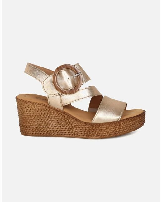 Gabor White Drama Wedge Heel Sandals