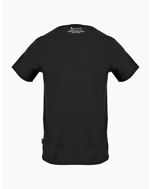 Aquascutum Black Large Shield Aldis Logo T Shirt for men