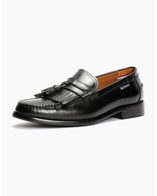 Ben Sherman Black Buster Leather Loafers for men