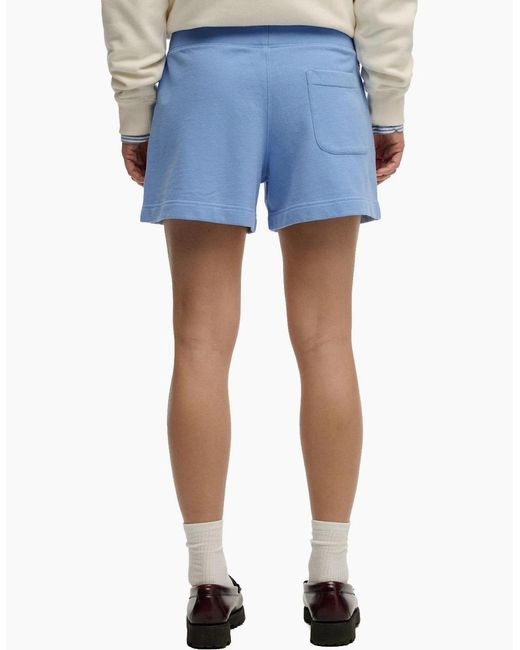 Superdry Blue Cotton Broderie Beach Shorts Chino Shorts