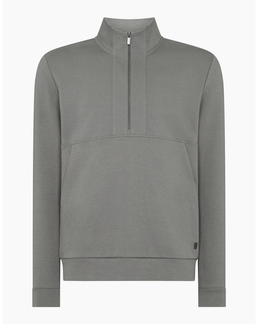 Remus Uomo Gray Half-Zip Jersey Sweatshirt for men