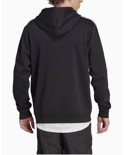 Adidas Black Originals 3-Stripes Pullover Hoodie Winter Fleece Hooded Sweatshirt for men