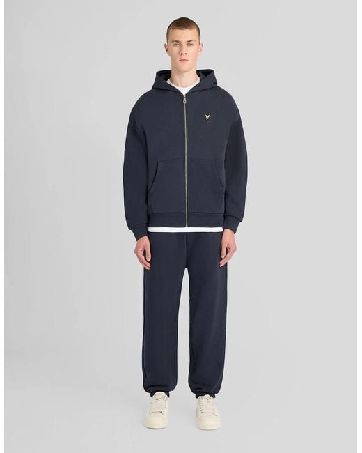 Lyle & Scott Blue Heavyweight Loopback Zip Hoodie for men