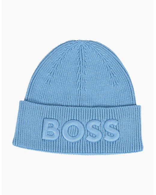 Boss Blue Boss Afox Beanie Hat Open for men