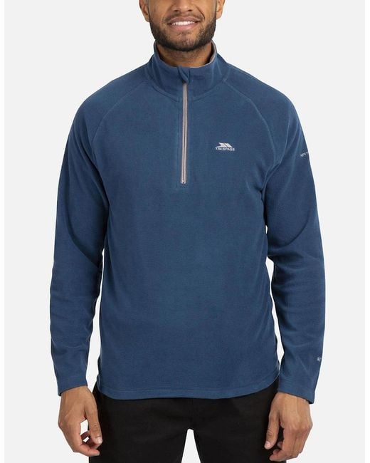Trespass Blue Blackford Half Zip Pullover Fleece for men