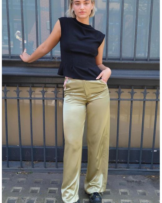 No Emotions UK Green Silk Trousers