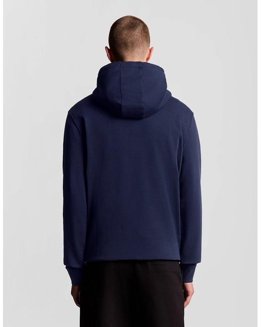 Lyle & Scott Blue Loopback Cotton Hoodie for men