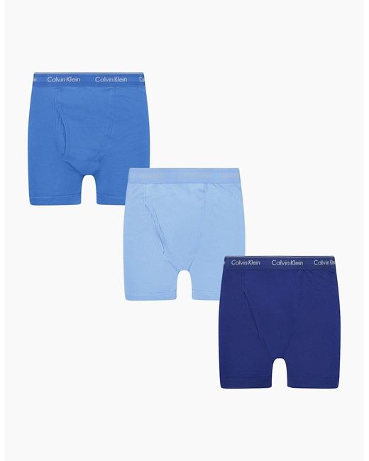 Calvin Klein Blue Stencil Logo Cotton Stretch Boxers, Baby & (3 Pack) for men