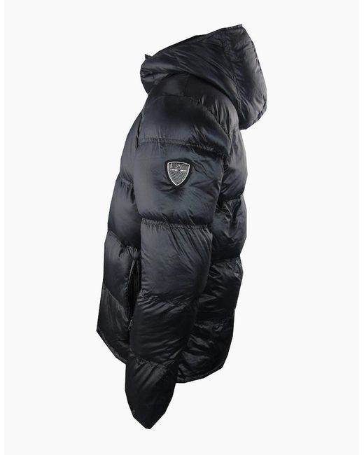 EA7 Blue Plain Hooded Jacket for men