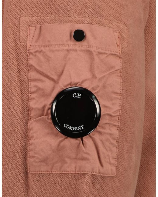 C P Company Brown Brushed Fleece Lens Sweat for men