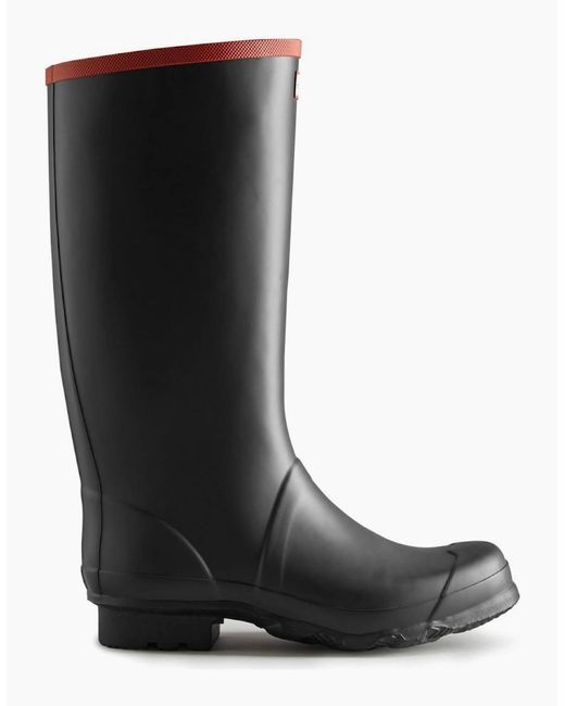 Hunter Black Argyll Full Knee Wellingtons