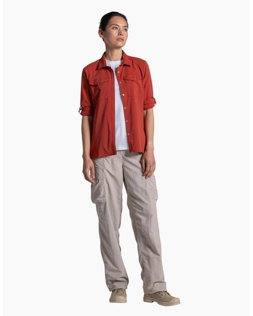 Craghoppers Red Ladies Nosilife Pro Iii Nosilife Long-Sleeved Shirt