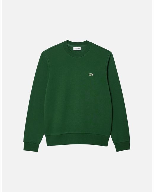 Lacoste Green Sweatshirt Crew Neck Fleece Brushed Cotton Winter Jumper for men