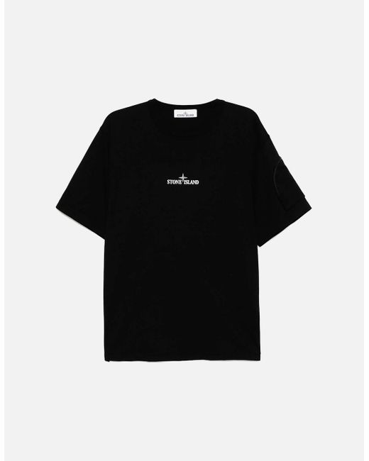 Stone Island Black Zip Pocket T-Shirt for men