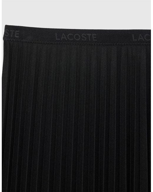 Lacoste Black Waist Flowing Pleated Skirt