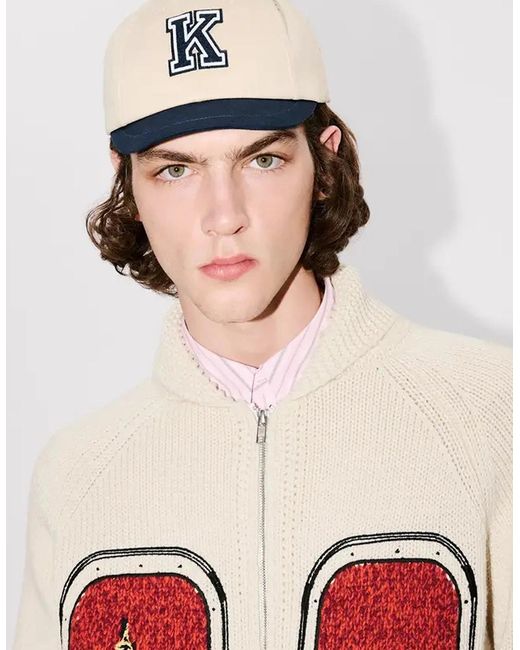 KENZO Natural K Letter Baseball Cap for men