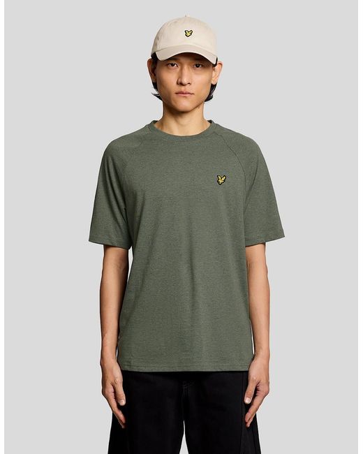 Lyle & Scott Green Marl Raglan T-Shirt for men