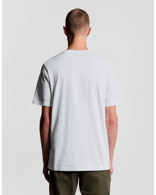 Lyle & Scott White Cotton Crew Neck T-Shirt for men