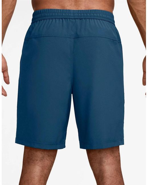 Nike Blue Dri-Fit Form Logo Print Athletic Shorts for men