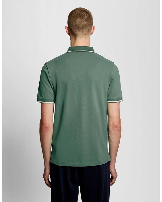 Lyle & Scott Green Tipped Polo Shirt for men