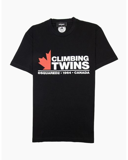 DSquared² Black Climbing Twins T-Shirt for men