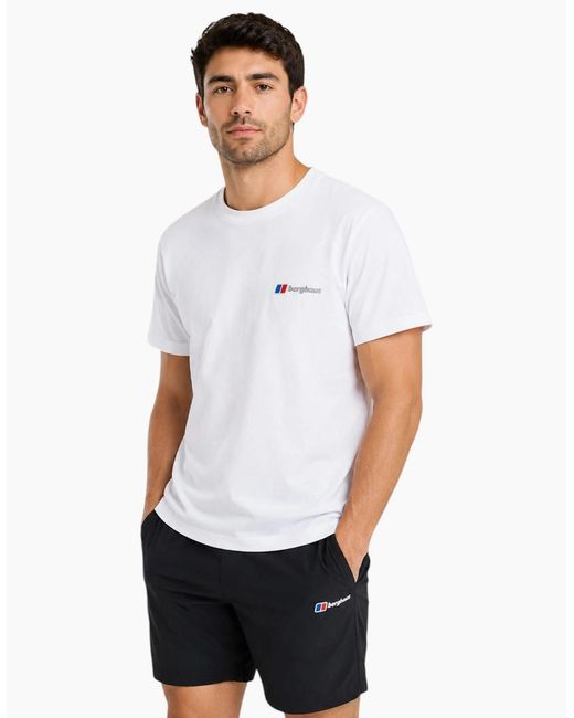 Berghaus White T Shirts Mountain Coordinates Crew Neck Short Sleeve Cotton Tee for men