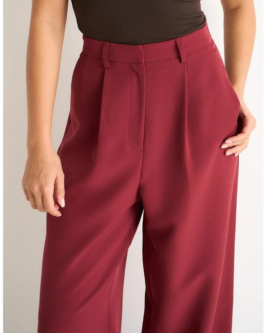 Gini London Red Rust Wide Leg Pleat Tailoring Trouser