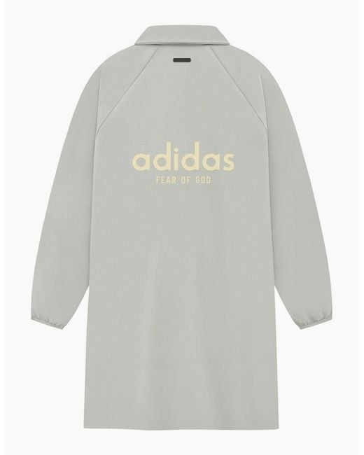 Adidas Gray Solid Patterned Snap Button Over Coat for men