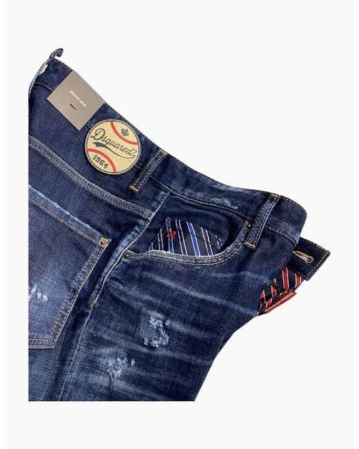 DSquared² Blue Dark Denim Pants for men