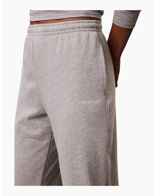 Calvin Klein Gray Cotton Terry Lounge Jogging Bottoms, Heather