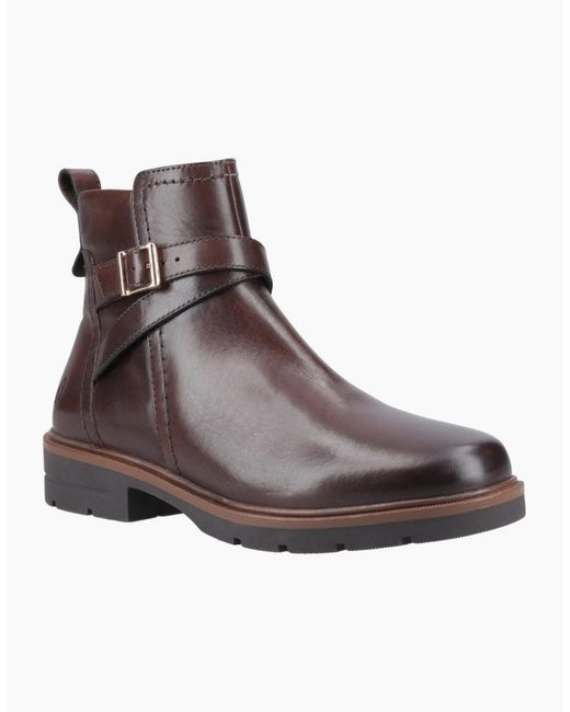 Hush Puppies Brown Tove Buckle Ankle Boots