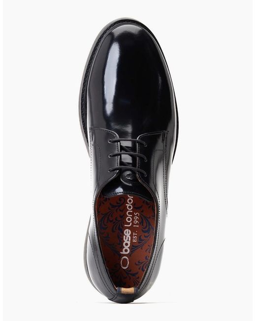 Base London Black Roly Plain Toe Derby Shoes for men