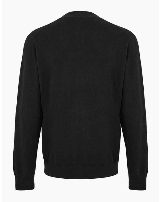 Lyle & Scott Black V-Neck Long Sleeve Sweater for men