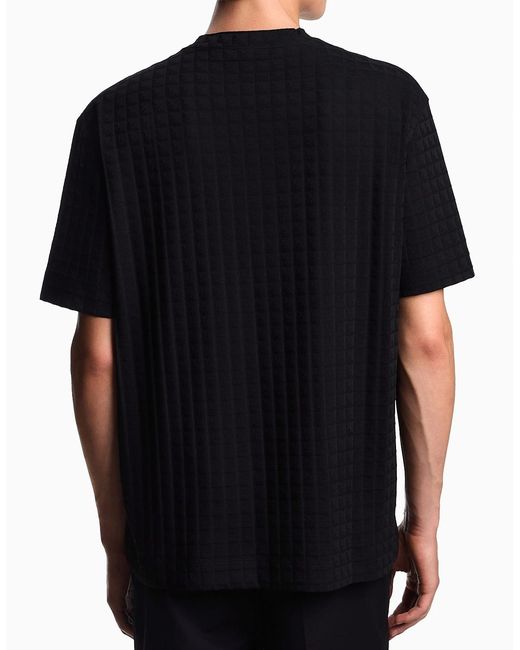 Emporio Armani Black Branded Cotton T-Shirt for men