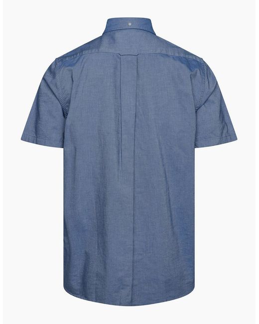 Gant Blue Reg Oxford Ss Shirt for men
