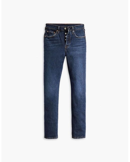 Levi's Blue 501 Five Pocket Straight Leg Jeans